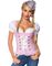 Rosa Dirndl Oktoberfestkorsett med Push-Up