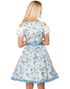 Nydelig Luksus Dirndl-Oktoberfestkjole med Blomstermønster og Forkle