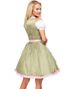 Grønn Dirndl Oktoberfestkjole i Luksuskvalitet med Utformet Blomster på Forkle