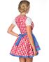 Tradisjonelt Rødt og Hvitt Rutete Dirndl Oktoberfestkostyme med Blå Partier
