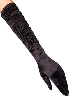 Draperte Svarte Silkehansker