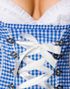 Blått Dirndl Oktoberfestkorsett med Push-Up