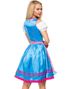 Blå Oktoberfest Dirndl Korsettkjole i Luksuskvalitet med Forkle
