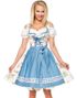 Hvit Luksus Oktoberfestkjole med Blomstermotiv