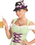 Svart Fedora Oktoberfesthatt med Lilla Bånd, Blomster og Fjær