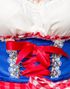 Deluxe Royal Blå Dirndl-Oktoberfestkjole med Røde Partier