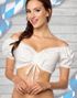 Hvit Off-Shoulder Oktoberfest Bluse med Snøring