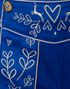 Lang Royal Blå Lederhosen til Dame med Lommer og Broderi