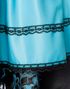 Svart Luksus Dirndl Oktoberfestkjole med Blomstermønster i Blått