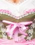 Grønn Dirndl Oktoberfestkjole i Luksuskvalitet med Utformet Blomster på Forkle