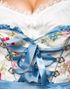 Hvit Luksus Oktoberfestkjole med Blomstermotiv