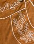 Brun Lederhosen til Dame med Broderi og Lommer