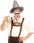 Grå Oktoberfest Parykk med Bart og Hake Skjegg